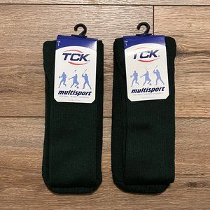 2 Pair TCK Over The Calf OTC Tube Socks Multisport LARGE 9-12 Men's Dark Green